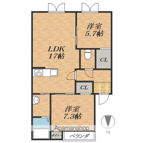 シャンテ1228の間取り写真