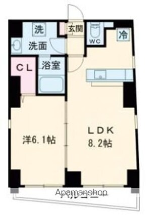 Ｆｅｒｉｏ経堂[1LDK/41.02m2]の間取図