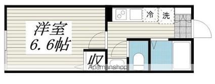 パークライフ松戸[1K/20m2]の間取図