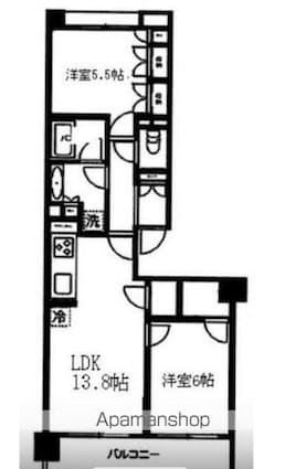 東京都中野区丸山１丁目[2LDK/60.73m2]の間取図
