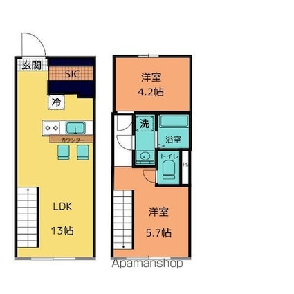 グランイニシオ徳川[2LDK/53.31m2]の間取図