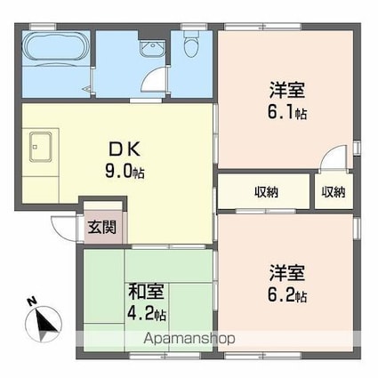 ファミール川原[3DK/48.58m2]の間取図