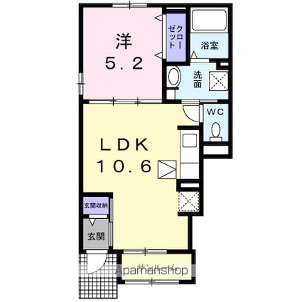 サンシャルムつばき[1LDK/40.02m2]の間取図