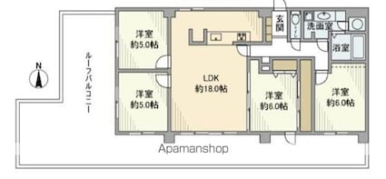 グリーンキャピタル神楽坂[4LDK/97.2m2]の間取図