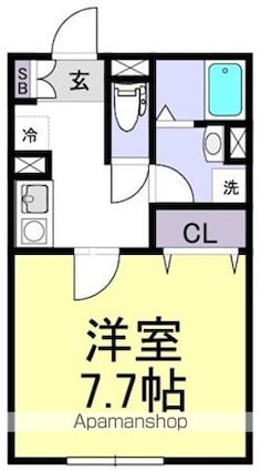 スターティス六実[1K/26m2]の間取図