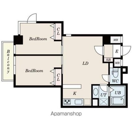 エスパシオ内藤町[2LDK/55.97m2]の間取図