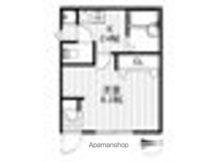 東京都世田谷区世田谷３丁目[1K/21.31m2]の間取図