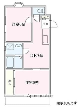 ソワサント我妻[2DK/40m2]の間取図