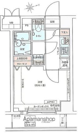 ドルチェ東京向島[1K/21.02m2]の間取図