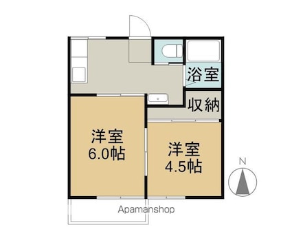 長野県長野市中御所５丁目[2K/30.91m2]の間取図
