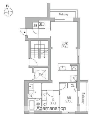 東京都杉並区天沼１丁目[1SLDK/60.58m2]の間取図