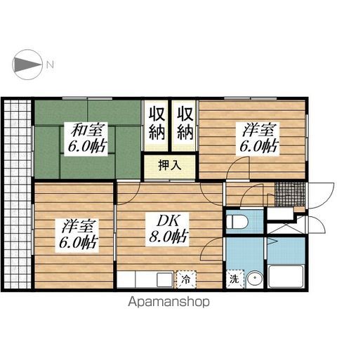 【府中市西府町のマンションの間取り】