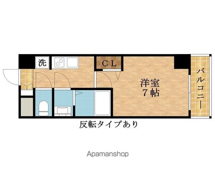 スワンズシティ大阪クレアスト[1K/23.02m2]の間取図
