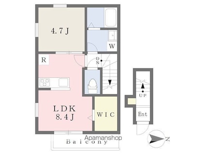 ＢＥＬＧＲＡＶＩＡ　ＥＤＡＭＡＴＳＵ　ＰＲＥＭＩＵＭ[1LDK/37.19m2]の間取図