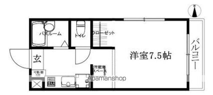 コーポ千舟[1K/21.26m2]の間取図