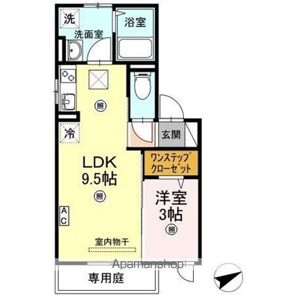 カサヴィアンカ[1LDK/32.92m2]の間取図