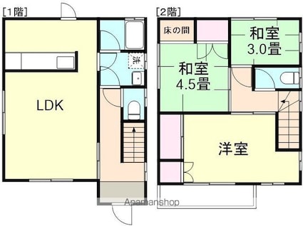 岡山県倉敷市連島町西之浦[3LDK/87m2]の間取図