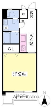 アリストグランキューブ[1K/28.29m2]の間取図