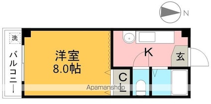 マザーグース＆Ｍ・Ｋ[1K/25m2]の間取図