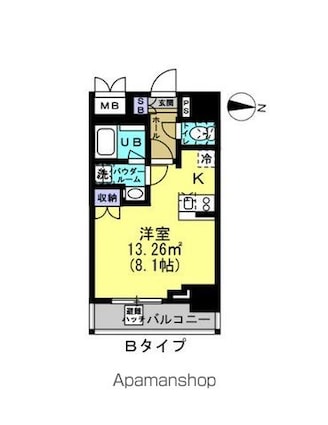 ルーラル二十四番館[1K/25.96m2]の間取図