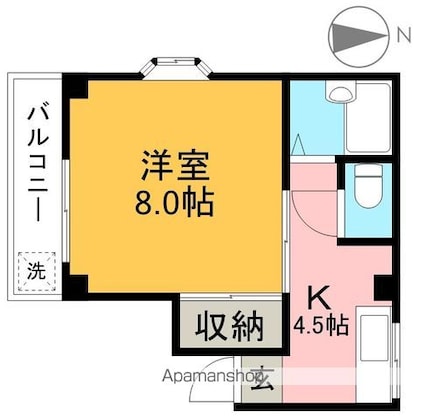 ロイヤルコーポ[1K/25m2]の間取図