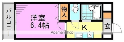 東京都中野区野方１丁目[1K/20.23m2]の間取図