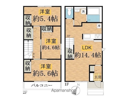 グランシャリオめじろ台[3LDK/73.11m2]の間取図