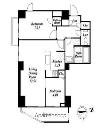 ダイアパレス蔵前[2LDK/60.65m2]の間取図