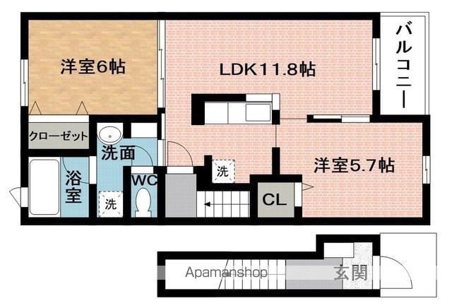 近鉄大阪線 名張駅 徒歩16分 2階建 築6年の間取り写真