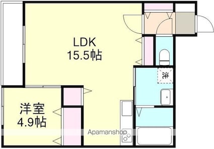 グランデール[1LDK/47.44m2]の間取図