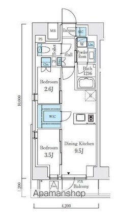 テラス駒込サウス[2DK/41.16m2]の間取図