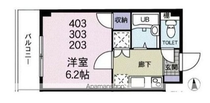 ＫＴ三光マンション[1K/20.1m2]の間取図
