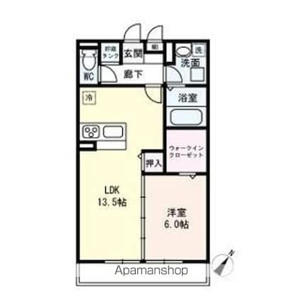 カーザ・フェリーチェ[1LDK/50.28m2]の間取図