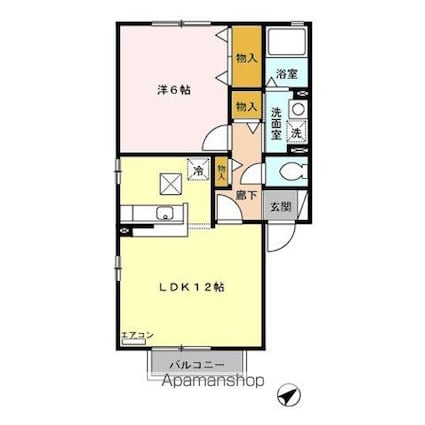 アティール　ソフィア　Ｂ[1LDK/45.42m2]の間取図
