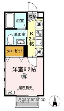 サニーハイツＳ[1K/20.88m2]の間取図