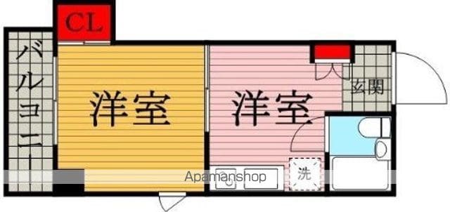 東京都世田谷区太子堂４丁目[1DK/23.25m2]の間取図
