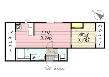 アバンセ[1LDK/30.63m2]の間取図