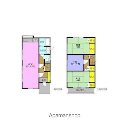 上野住宅[3LDK/72.86m2]の間取図