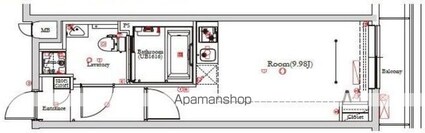 シャンファーレ中野リブート[1R/28.69m2]の間取図