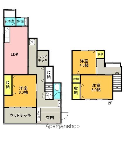 土讃線 善通寺駅 徒歩23分 2階建 築51年の間取り写真