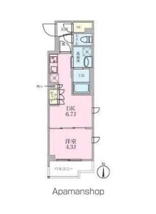 リージア三軒茶屋[1DK/28.97m2]の間取図