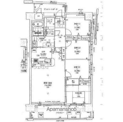 ポレスターアーバンシティ広島[4LDK/98.64m2]の間取図