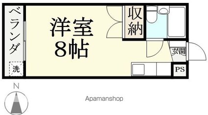 グランドシティ足羽．[1R/20.16m2]の間取図