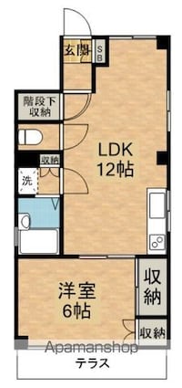 レジェンドしもうま[1LDK/43.72m2]の間取図