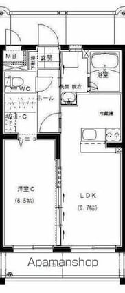 クレスト小松[1LDK/41m2]の間取図