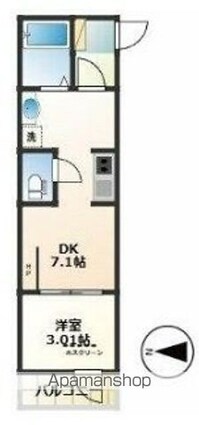 グランフォレ[1DK/22.62m2]の間取図
