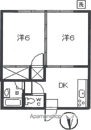 びーどろハイムⅡ[2DK/34.78m2]の間取図