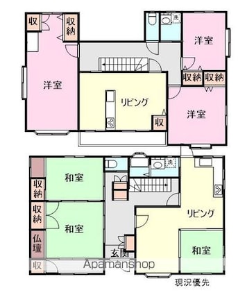 向島町６ＬＤＫ貸家[6LDK/177.21m2]の間取図
