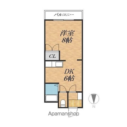 Ｎｅｗ　Ｇｒｅｅｎ　１８[1DK/30.17m2]の間取図