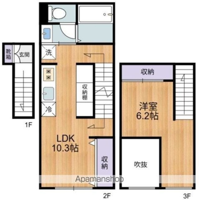 東京都世田谷区駒沢２丁目[1R/35.5m2]の間取図